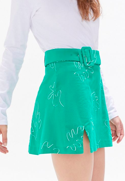 Capulet UO Exclusive Rosa Printed Belted Mini Skirt
