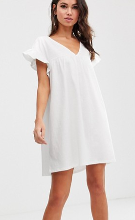 ASOS DESIGN mini reversible cotton slub smock dress