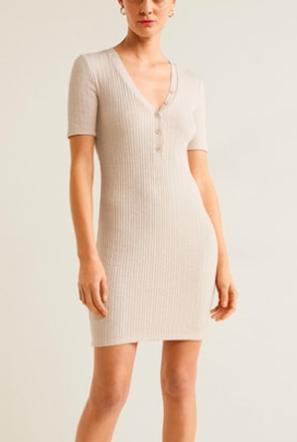 Mango Tailored ribbed dress