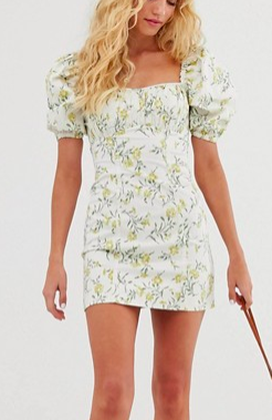 &amp; Other Stories puff sleeve mini dress in vintage floral print
