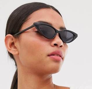 ASOS DESIGN cat eye sunglasses in black with smoke lens