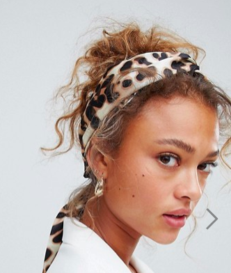 ASOS DESIGN twist block headscarf in leopard print
