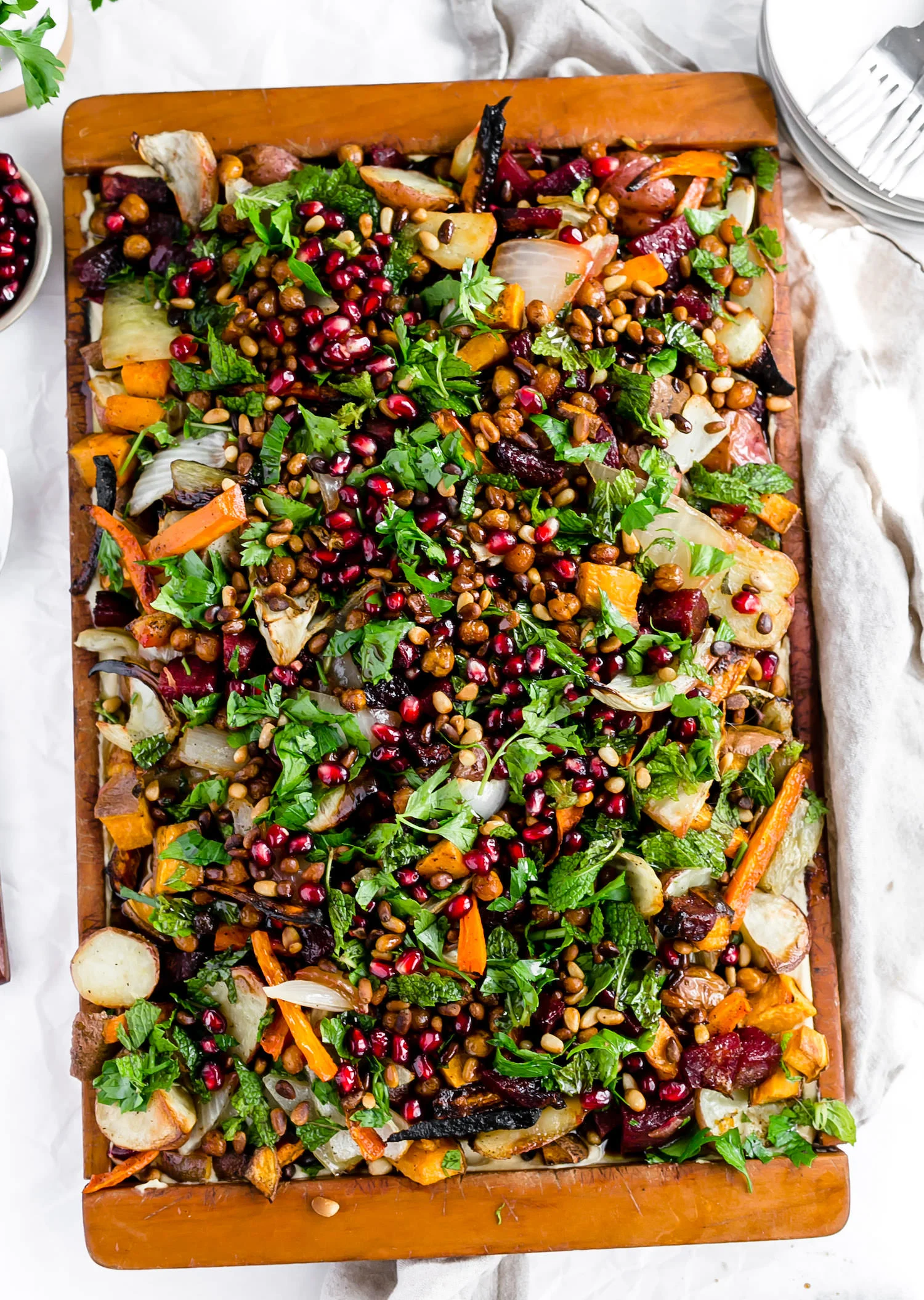 Roasted Vegetable Hummus Platter Truffles And Trends