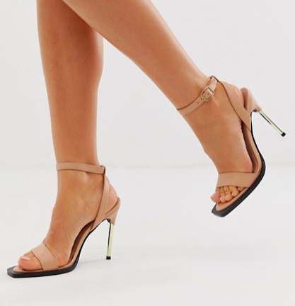 ASOS DESIGN Harris barely there heeled sandals