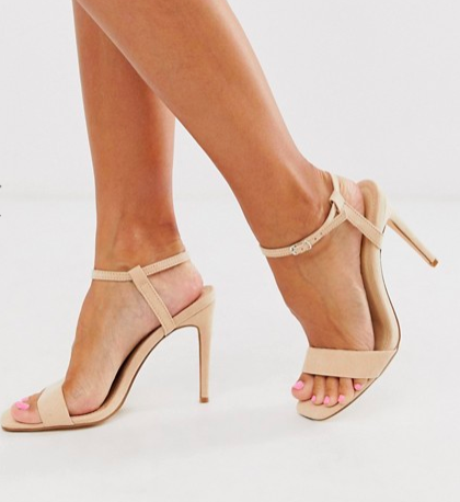 Truffle Collection stiletto barely there square toe heeled sandals
