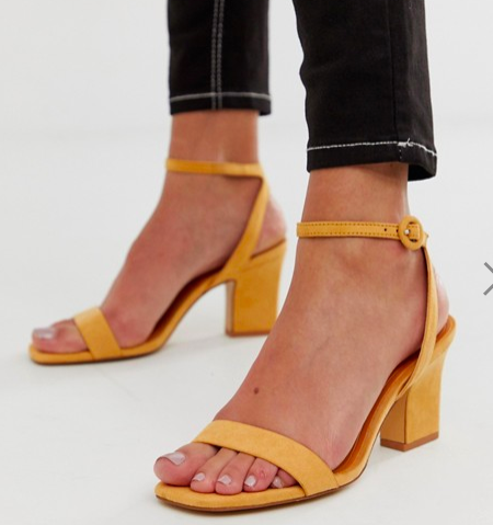 Mango two part mid sandals in yellow