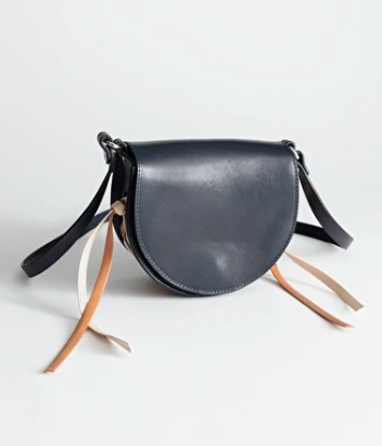 Stories Structured Laced Leather Saddle Bag