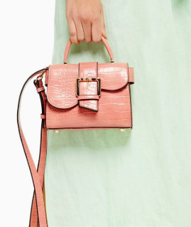 Topshop MINNY Nude Buckle Mini Bag