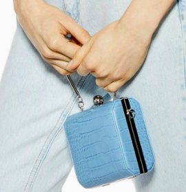 Topshop FAY Crocodile Mini Boxy Bag