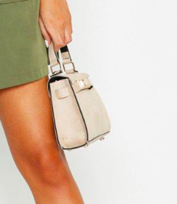 Boohoo Suedette Mini Lock Grab Bag