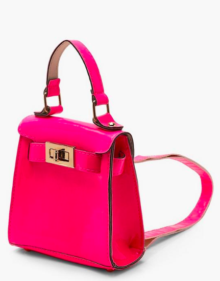 Boohoo Neon Micro Mini Lock Rucksack