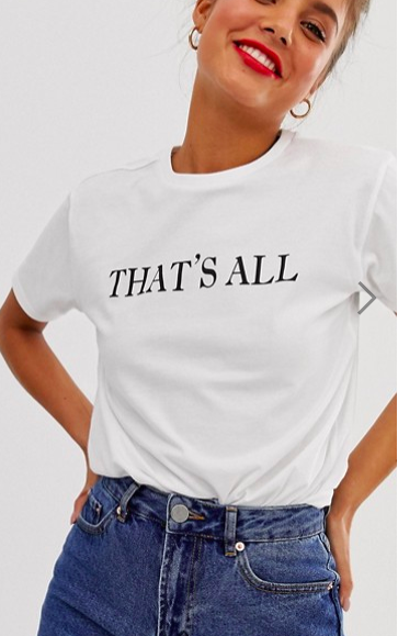 ASOS DESIGN t-shirt with That is all motif