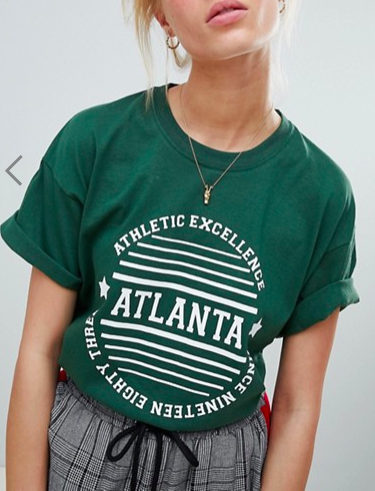 Daisy Street T-Shirt With Atlanta Print