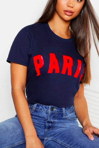 Boohoo Paris Slogan T-Shirt