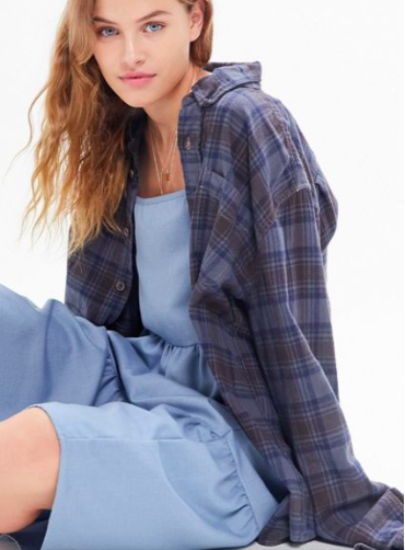 Urban Renewal Recycled Overdyed Flannel Shirt