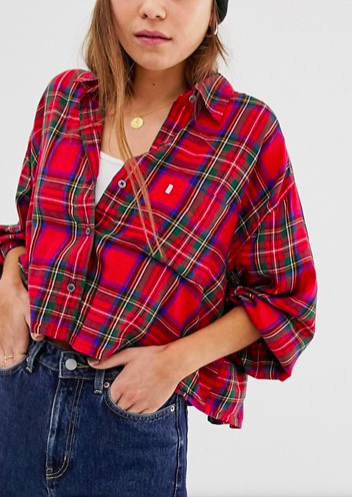 Levi's cropped Selah shirt in check