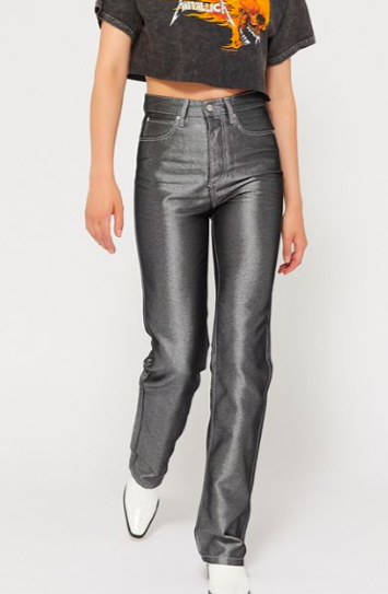 BDG Claudia High-Rise Straight Leg Jean – Metallic Denim