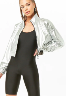 Forever 21 Metallic Cropped Jacket