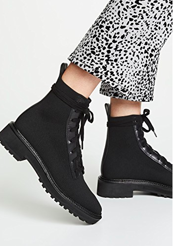 Loeffler Randall Brady Stretch Knit Combat Boot