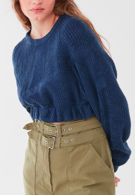 Urban Renewal Recycled Cropped Solid Sweater