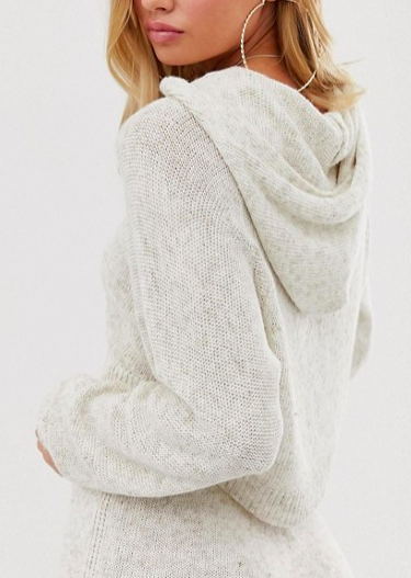 ASOS DESIGN two-piece natural yarn hooded sweater