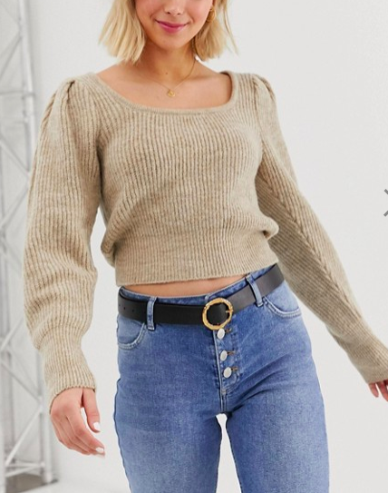 ASOS DESIGN chunky scoop neck sweater with full sleeve