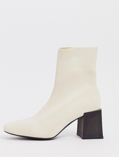ASOS DESIGN Reality flyknit ankle boots in natural