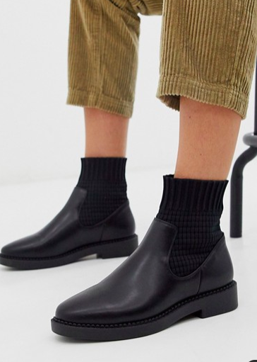 black chunky sock boots