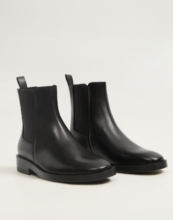 Mango Leather chelsea ankle boots