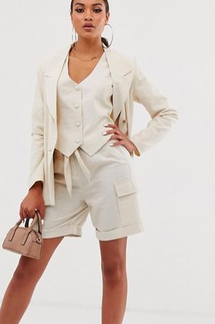 Unique21 linen three piece suit two-piece