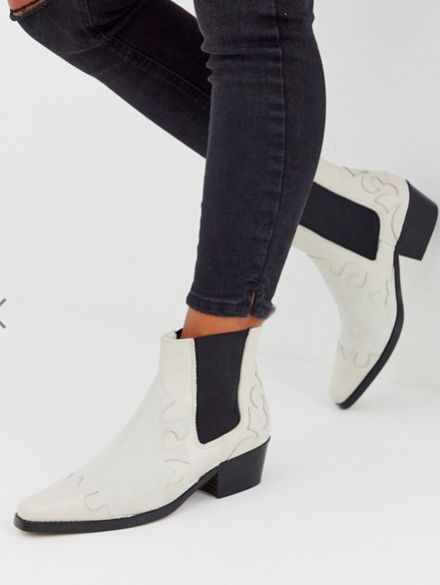 Asos Western white booties