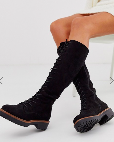 ASOS DESIGN Courtney chunky lace up knee high boots