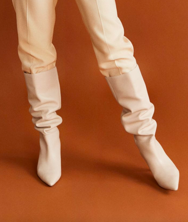 Mango tall white boots