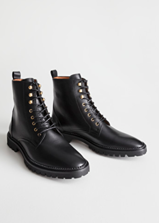 Stories Lace-Up Leather Boots