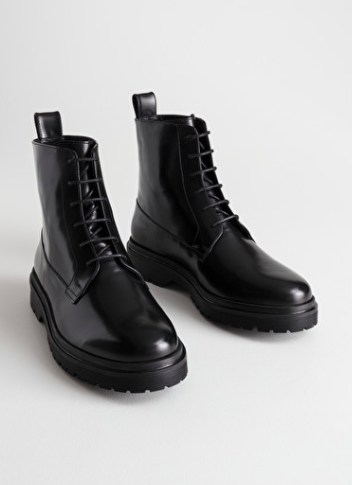 Stories Lace-Up Leather Boots