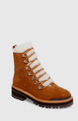 Izzie Genuine Shearling Lace-Up Boot MARC FISHER LTD