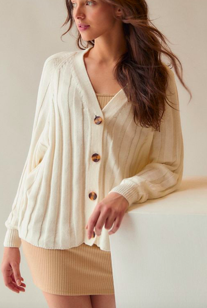 UO Boyfriend Button-Front Cardigan