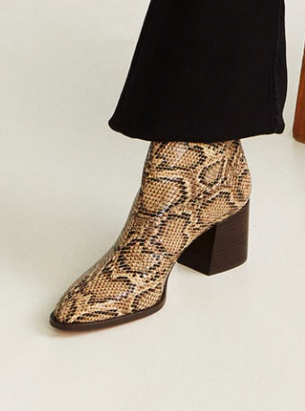 Mango Snake-effect ankle boots