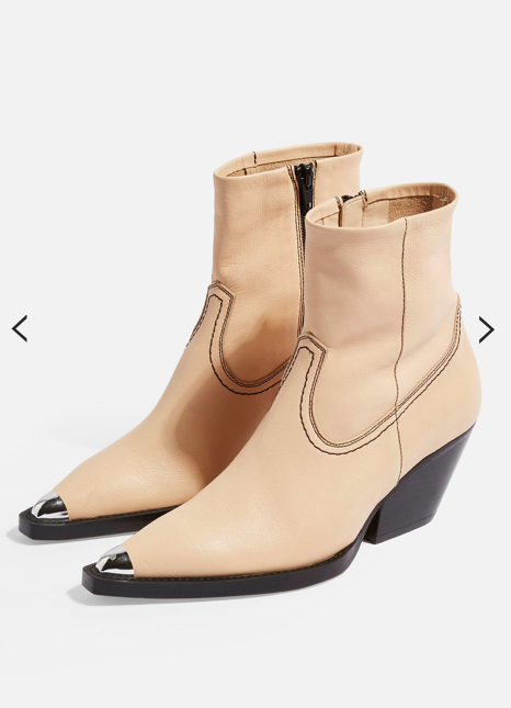 Topshop MARIO Leather Western Boots