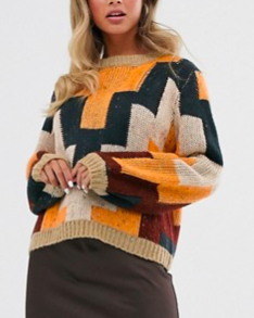 Skylar Rose relaxed sweater in geo knit