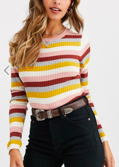 Vero Moda mixed stripe knitted sweater