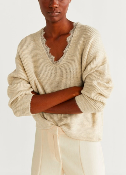 Mango Lace detail sweater