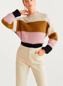 Mango Color block sweater