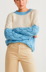 Mango Contrasting knit sweater