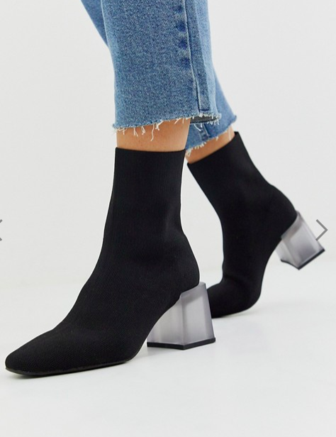 ASOS DESIGN Reality flyknit ankle boots in black