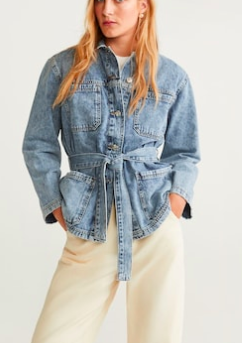 MANGO Washed denim jacket