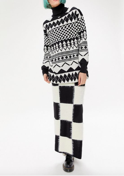 UO Snyder Intarsia Knit Turtleneck Sweater