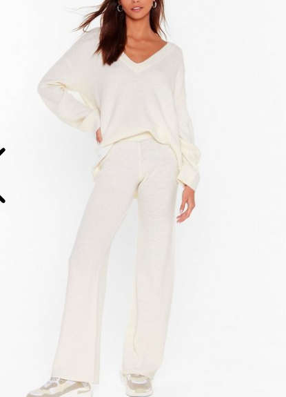 NASTY GAL Two For the Road Knit Sweater and Pants Set