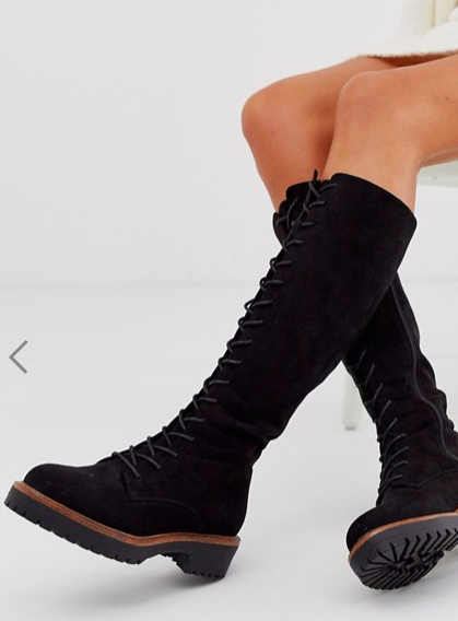 ASOS DESIGN Courtney chunky lace up knee high boots