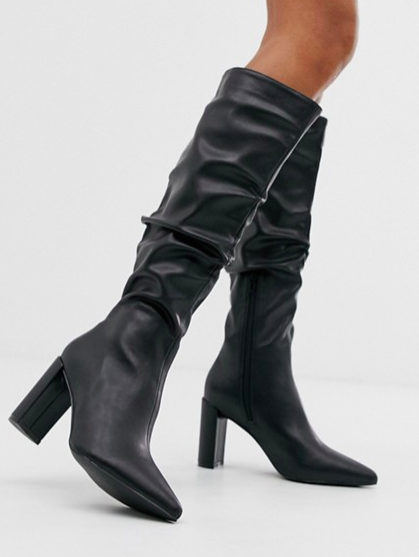 Public Desire Mine black slouch knee boots